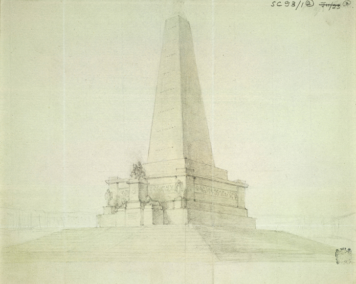 Wellington Testimonial, Phoenix Park 03 - Perspective Sketch (1815) by Sir Rober